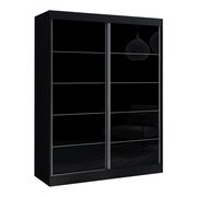 Contemporary wardrobe w/ 2 black doors by Meble additional picture 2