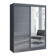 Contemporary wardrobe w/ 1 gray / 1 mirrored door by Meble additional picture 2