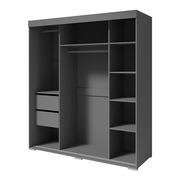 Contemporary wardrobe w/ 3 gray doors by Meble additional picture 3