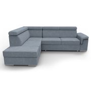 Sectional sofa w/ sleeper and storage in blue fabric by Meble additional picture 4