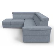 Sectional sofa w/ sleeper and storage in blue fabric by Meble additional picture 5