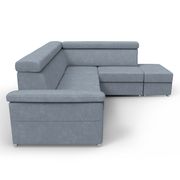 Sectional sofa w/ sleeper and storage in blue fabric by Meble additional picture 4