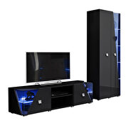 Black tv stand / bookcase 2pcs entertainment center by Meble additional picture 2