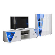 White tv stand / curio 2pcs entertainment center by Meble additional picture 2