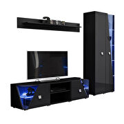 Black tv stand / bookcase / shelf 3pcs entertainment center by Meble additional picture 2