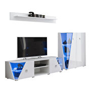 White tv stand / curio / shelf 3pcs entertainment center by Meble additional picture 2