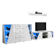 White tv stand / sideboard / shelf 3pcs entertainment center by Meble additional picture 2