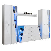 White sideboard / 2 bookcase / shelf 4pcs entertainment center by Meble additional picture 2