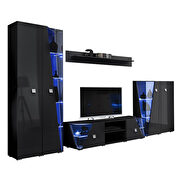 Black tv stand / bookcases / curio / shelf 4pcs entertainment center by Meble additional picture 2