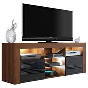 Walnut / black contemporary glass shelves tv stand by Meble additional picture 2