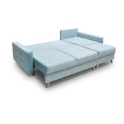 Storage/sleeper small apt sectional in light blue by Meble additional picture 3