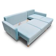 Storage/sleeper small apt sectional in light blue by Meble additional picture 4