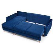 Storage/sleeper small apt sectional in navy blue by Meble additional picture 5