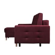 Storage/sleeper small apt sectional in burgundy by Meble additional picture 2