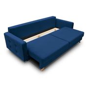 EU-made sofa bed w/ storage in navy blue fabric by Meble additional picture 2