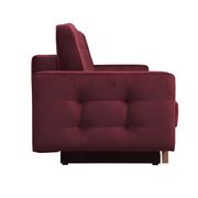 EU-made sofa bed w/ storage in burgundy fabric by Meble additional picture 2