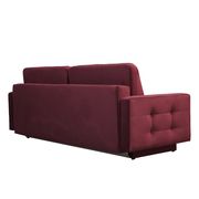 EU-made sofa bed w/ storage in burgundy fabric by Meble additional picture 3