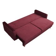 EU-made sofa bed w/ storage in burgundy fabric by Meble additional picture 4