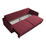 EU-made sofa bed w/ storage in burgundy fabric by Meble additional picture 5