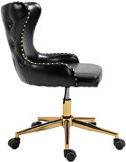 Faux leather office chair w/ golden base by Meridian additional picture 4