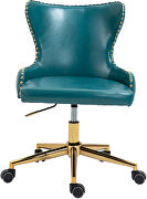 Faux leather office chair w/ golden base by Meridian additional picture 5