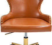 Faux leather office chair w/ golden base by Meridian additional picture 11