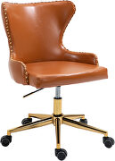 Faux leather office chair w/ golden base by Meridian additional picture 3