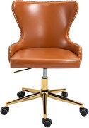 Faux leather office chair w/ golden base by Meridian additional picture 5