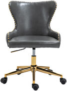 Faux leather office chair w/ golden base by Meridian additional picture 3
