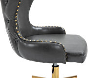 Faux leather office chair w/ golden base by Meridian additional picture 7