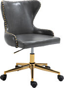 Faux leather office chair w/ golden base by Meridian additional picture 9