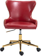 Faux leather office chair w/ golden base by Meridian additional picture 6