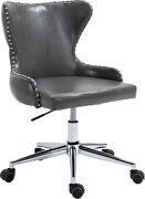 Faux leather office chair w/ silver base by Meridian additional picture 2