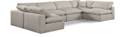 6pcs 158-inch beige linen fabric comfy modular sectional sofa by Meridian additional picture 6