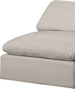6pcs 158-inch beige linen fabric comfy modular sectional sofa by Meridian additional picture 9