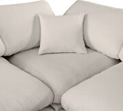 6pcs 158-inch beige linen fabric comfy modular sectional sofa by Meridian additional picture 10