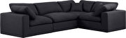 4pcs 119-inch black linen fabric comfy modular sectional sofa by Meridian additional picture 8