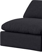 6pcs 158-inch black linen fabric comfy modular sectional sofa by Meridian additional picture 9