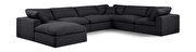 7pcs 158-inch black linen fabric comfy modular sectional sofa by Meridian additional picture 6