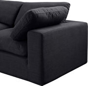 7pcs 158-inch black linen fabric comfy modular sectional sofa by Meridian additional picture 8