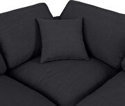 7pcs 158-inch black linen fabric comfy modular sectional sofa by Meridian additional picture 9