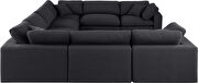 8pcs black linen fabric comfy modular sectional sofa by Meridian additional picture 6