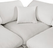 4pcs 119-inch cream linen fabric comfy modular sectional sofa by Meridian additional picture 12