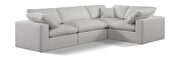 4pcs 119-inch cream linen fabric comfy modular sectional sofa additional photo 5 of 11