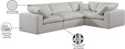4pcs 119-inch cream linen fabric comfy modular sectional sofa by Meridian additional picture 6