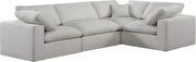 4pcs 119-inch cream linen fabric comfy modular sectional sofa by Meridian additional picture 8