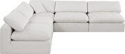 5pcs 118-inch cream linen fabric comfy modular sectional sofa by Meridian additional picture 9