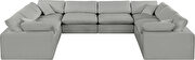 8pcs gray linen fabric comfy modular sectional sofa by Meridian additional picture 9
