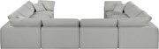 8pcs gray linen fabric comfy modular sectional sofa by Meridian additional picture 10