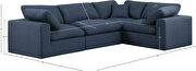 4pcs 119-inch navy linen fabric comfy modular sectional sofa by Meridian additional picture 7